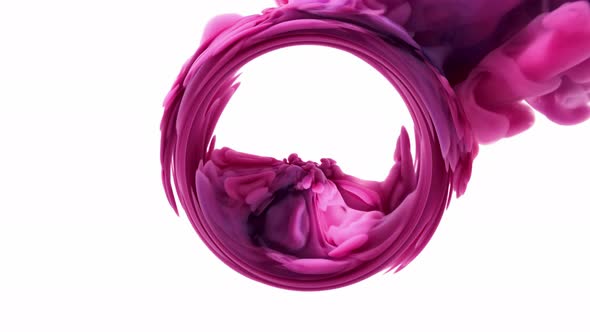 Ink Water Swirl. Universe Origin. Blue Purple Circle Motion.
