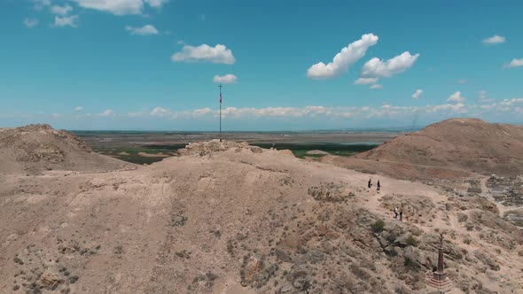Aerial View of Desert Cliffs in Armenia