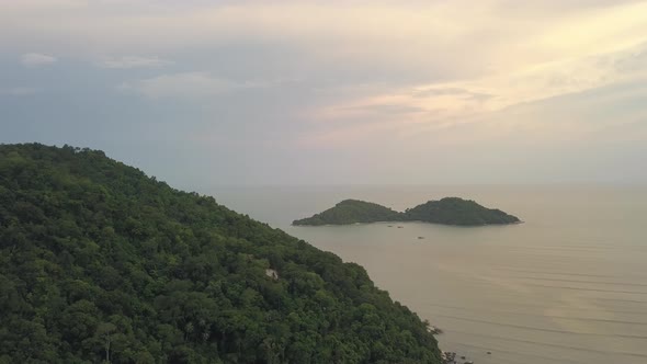 Aerial view Pulau Rimau island