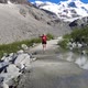 Woman in Morteratsch Glacier Running - VideoHive Item for Sale