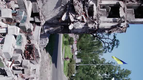 Vertical Video of the Destruction in Borodianka Ukraine During the War