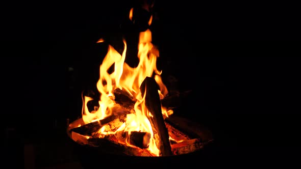 Close up of an outdoor fireplace