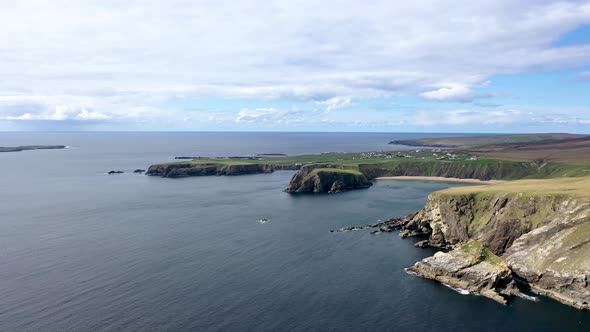 Aerial View of the Beautiful Coast at Malin Beg in County Donegal  Ireland