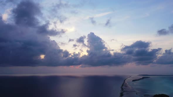 Beautiful dramatic cloudscape and calm tropical ocean, Hawaii