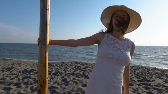 Attractive Girl Posing on the Beach