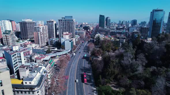 Downtown of Santiago capital city of Chile South America country.