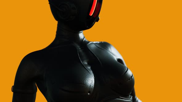 Fashion Model Wearing Leather Futuristic Suit alt