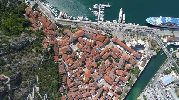 Aerial View of Old Town Kotor, Montenegro