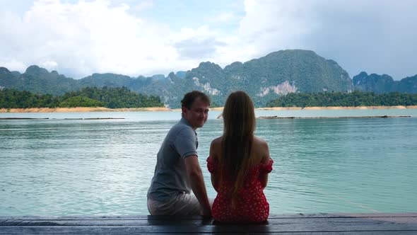 Man Doing Funny Marriage Proposal to His Girlfriend Laughing and Fun at Nature