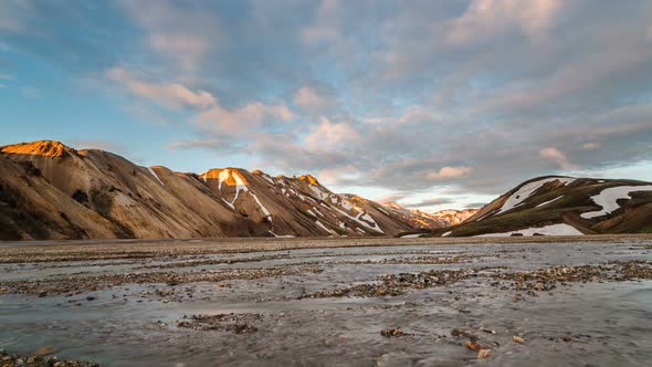 Sunset over Wild Iceland Mountains