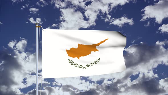 Cyprus Flag Waving 4k