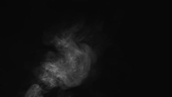 Background Smoke, Steam Swirling On A Black