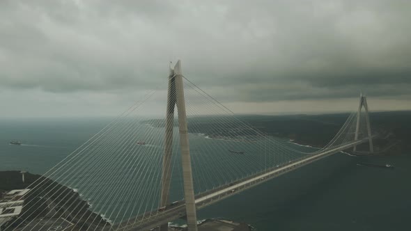 turkey istanbul yavuz sultan selim bridge aerial view