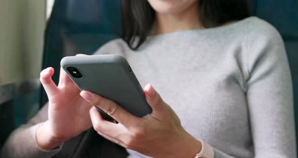 Close up of woman using mobile phone