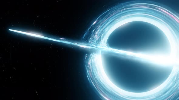Deep Space Gargantua Black Hole Close Up Blue