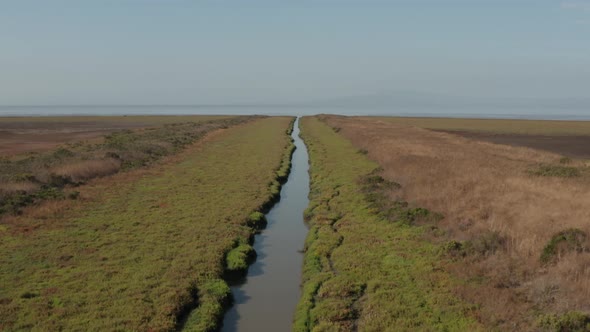 Aerial video of Delta water in Northern California