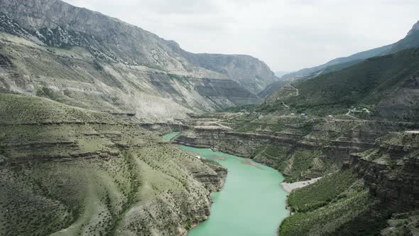 Summer natural landscape with a picturesque stream