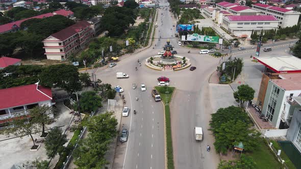 Aerial view of Ta Dumbong Kro Aung Statue, Cambodia.