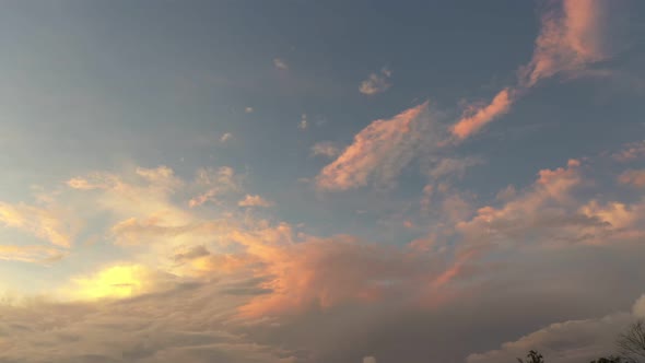 Aerial View Beautiful Evening Sky.