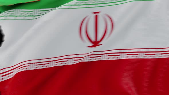 4K Iran flag transition with alpha. two step