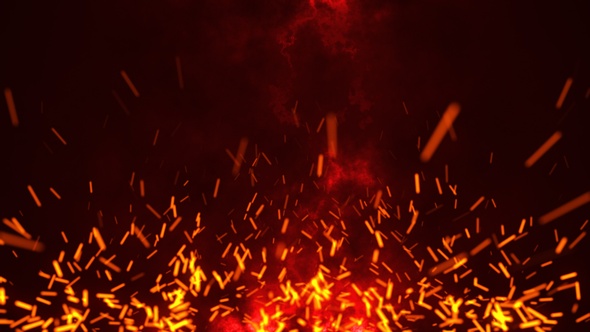 Flying Fire Ember Particles Background alt