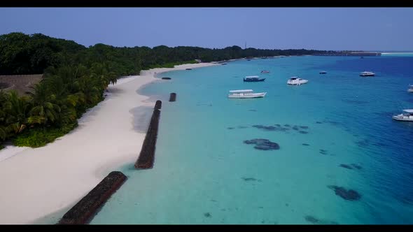 Aerial view travel of beautiful resort beach trip by turquoise sea and clean sand background of adve