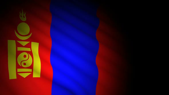 Mongolia Flag Blowing in Wind