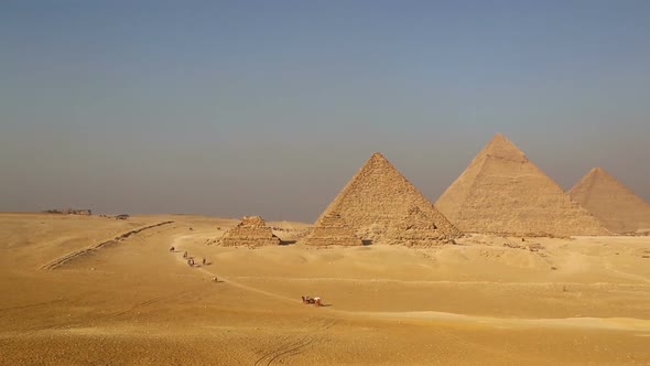 Panorama of Great Pyramids at Giza Cairo in Egypt 