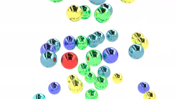 Color Elastic Metal Spheres Collider on White Network Cloud Concept