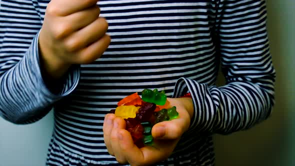 The Child Eats Vitamins Jelly Candy