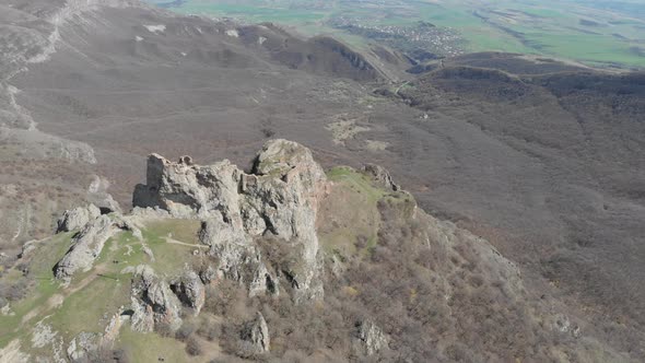 Aerial view of Kojori fortress. Sakartvelo. april 2019