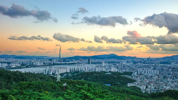 Seoul City South Korea at Sunset