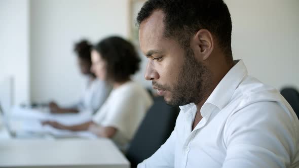 Closeup Shot of Tired Office Worker