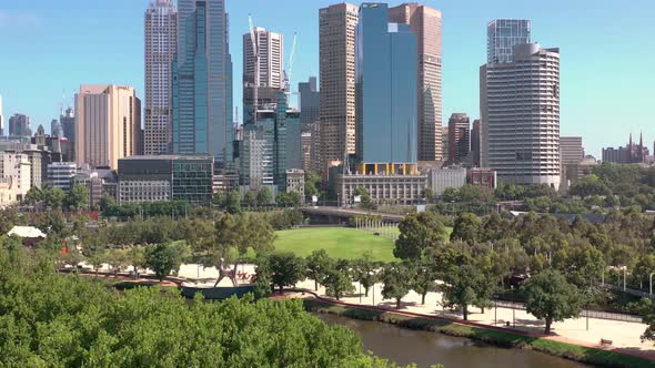 Reveal of Melbourne Australia City Centre and CBD From the Air