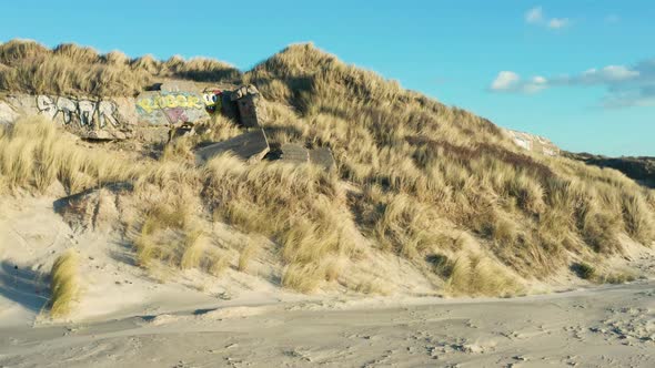 SpongeBob tagged on a blockhouse - Berck Beach (France)