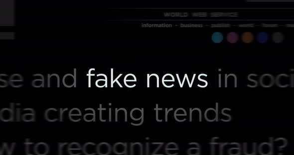 Headline titles media with fake news and hoax information seamless looped