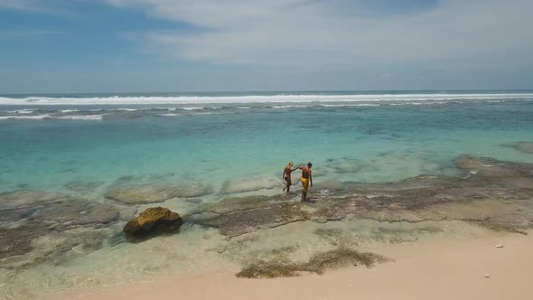 Young Couple on the Beach.