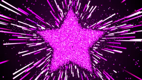 Glamour Purple Star Particles Shape Background Loop 4K