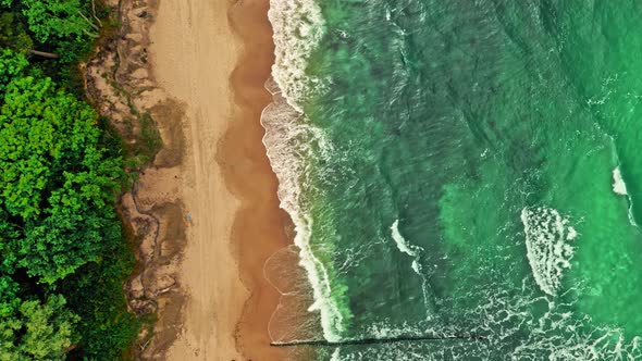 Breathtaking blue waves on Batlic sea. Vacation at the seaside.