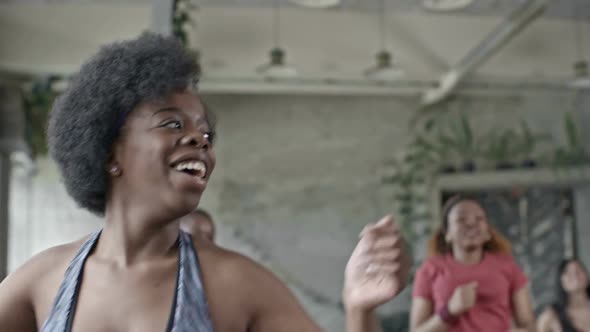 African Woman Enjoying Aerobics Class