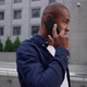 Handsome Mixed Race Afro-american Man Talking on Mobile Phone - VideoHive Item for Sale