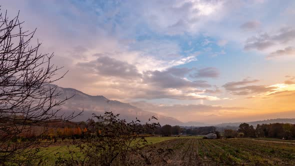 4K Timelapse Aix-les-Bains, Les Bauges, Sunset 3