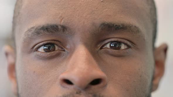 Close Up of Eyes of Young African Man