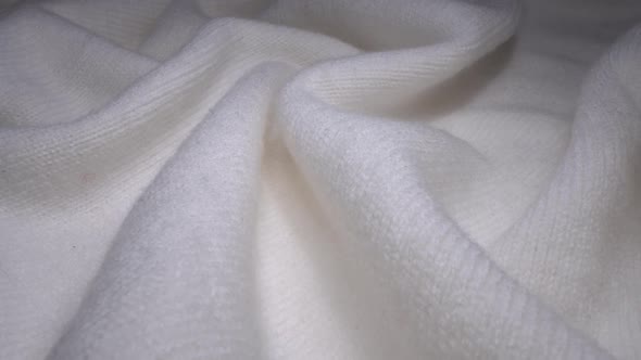 Cozy Sheep Wool White Colored Fabric Texture in Macro