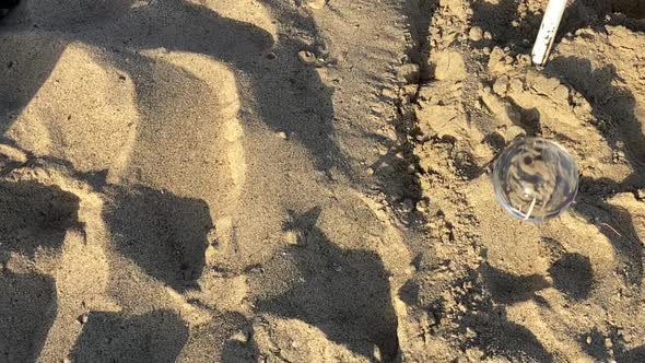 Transparent Ball on the Beach Slow Motion on a Beautiful Day