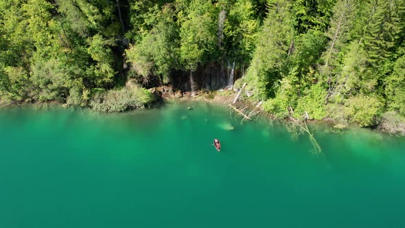 Aerial View of the Plitvice Lakes in the National Park of Croatia Clean Nature