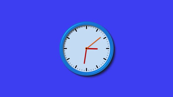 Counting down circle 3d wall clock isolated on blue background