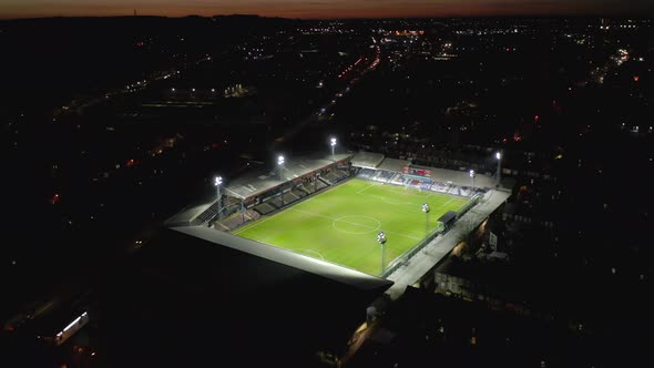 Luton Town Football Club Kenilworth Road Stadium at Night