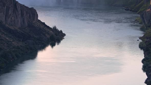 Snake river below Shoshone Falls tilting up the canyon