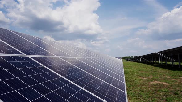 Close-up of modern photovoltaic solar battery panels.